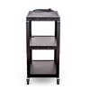 Luxor Adjustable-Height Steel Utility Cart - Drop Leaf Shelves, Black UCMT1